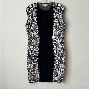 Philosophy Black and White Floral Midi Dress